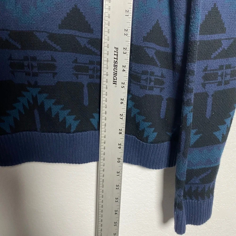 Mossimo Supply Co XL Geometric‎ Pattern Sweater Pullover Blue Black Grandpa